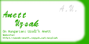 anett uzsak business card